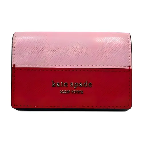 Kate Spade Leather Wallet Mini Unisex Pink & Red