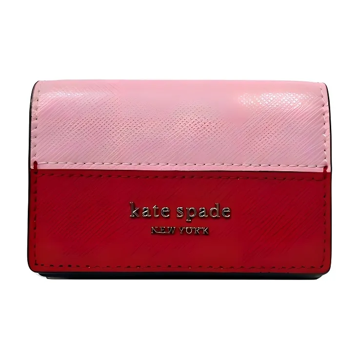 Kate Spade Leather Wallet Mini Unisex Pink & Red-0