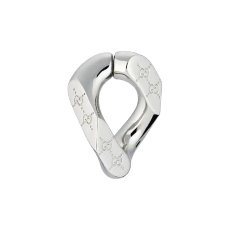 GUCCI Brass Clip On Earrings Unisex Silver-1