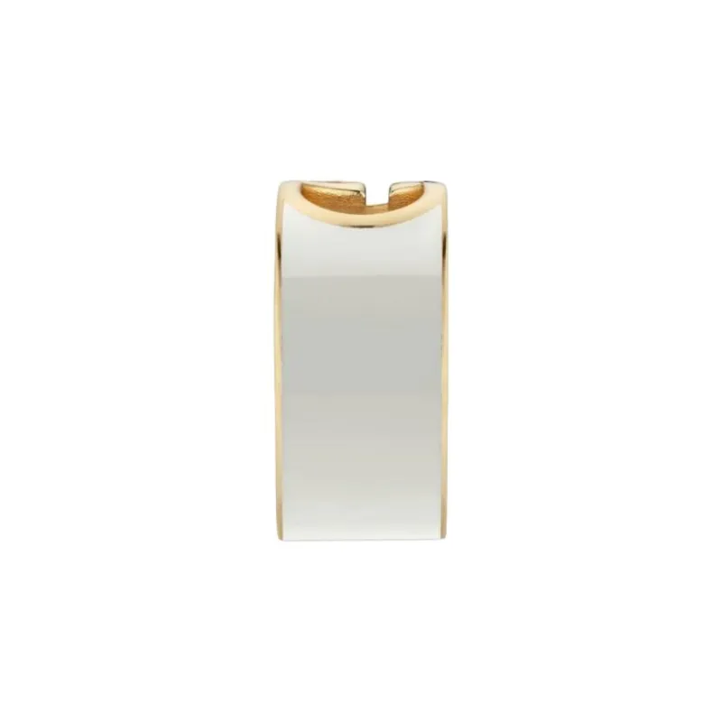 GUCCI Enamel Brass Rings Unisex White-2