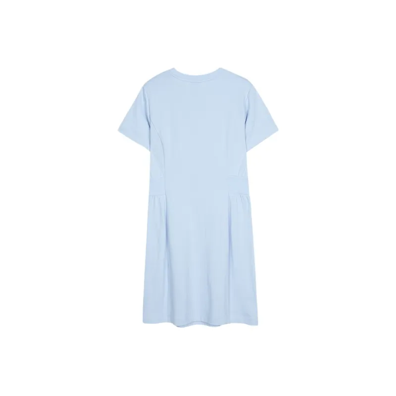Skechers Comfortable Sports Collection Multicolor Casual Collection Short Sleeved Dress Women's Cashmere Blue-1