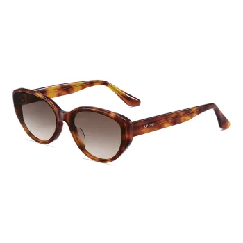 CAPONI Plate Frame TR/Memory Plastic Cat Eye Sunglasses Unisex Black
