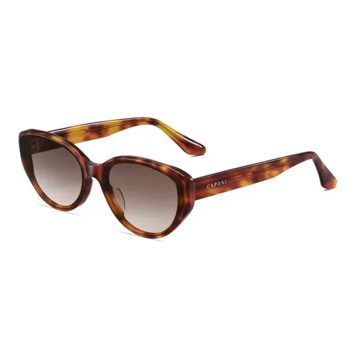 CAPONI Plate Frame TR/Memory Plastic Cat Eye Sunglasses Unisex Black