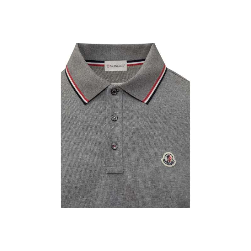 Moncler Polo Shirts Men Gray-2