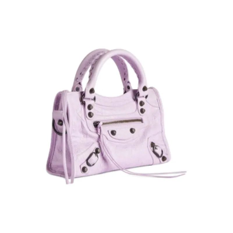 Balenciaga Le City Sheepskin One Shoulder Handbag Mini Women's Light Purple-2