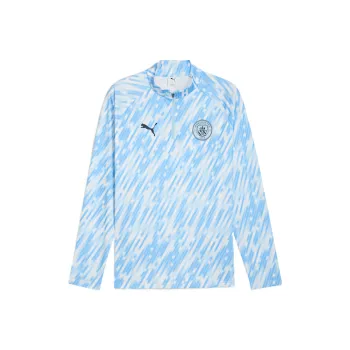 PUMA Manchester CityQuarter Zip Soccer Jersey Men's Blue