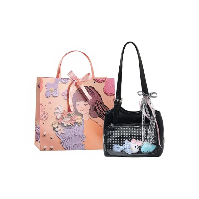 PARK DANCE PU Shoulder Bag Women's Ecru/Black/Green/Blue/Pink-2