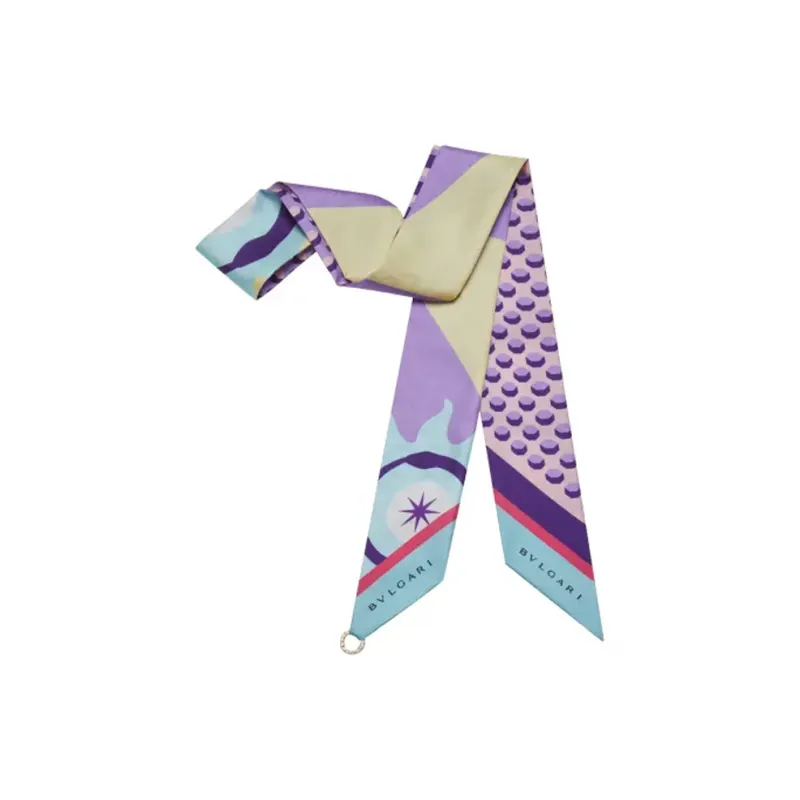 BVLGARI Silk Scarves Women's Light Purple-0