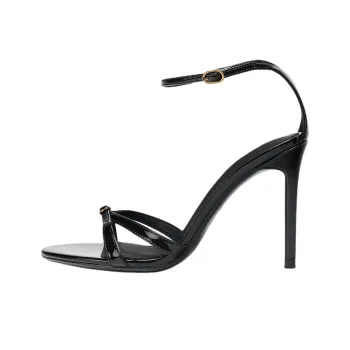 ZARA One Strap Sandals 10cm Women's Black