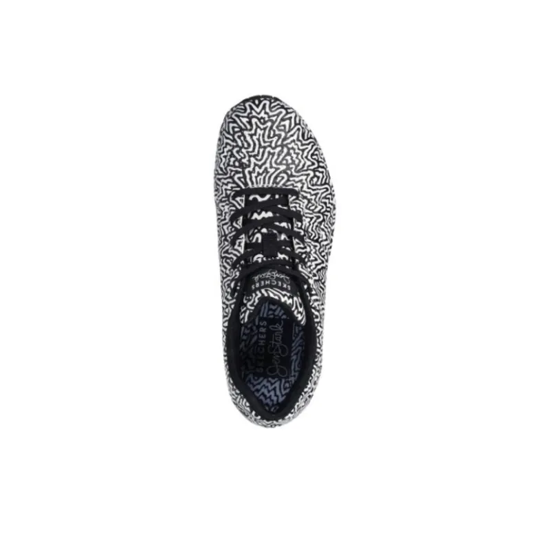 Jen Stark x Skechers Uno Low Top Casual Shoes Women's Black White-4