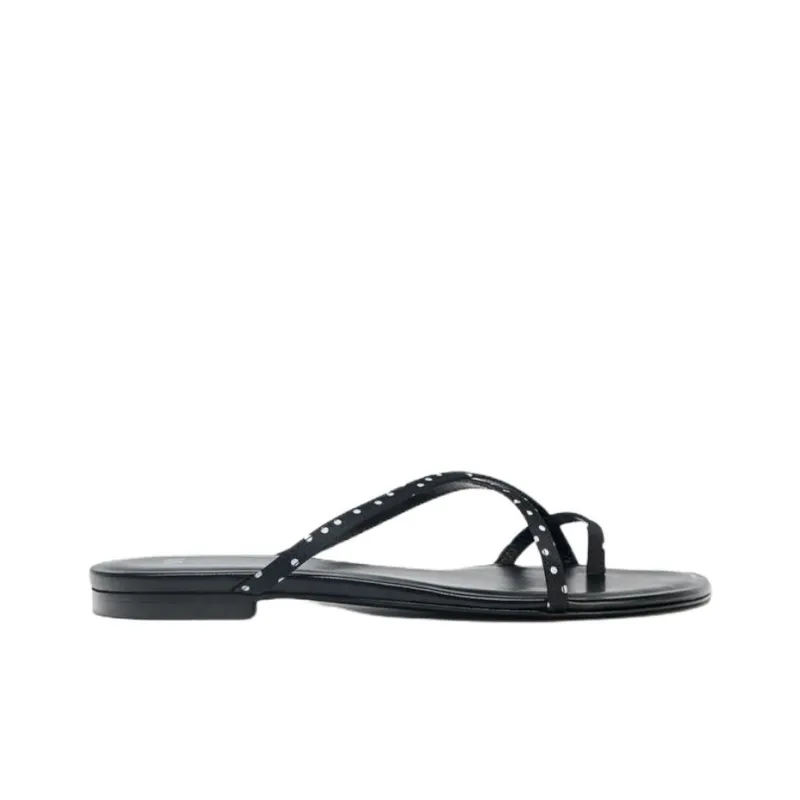 ZARA Rubber Sole Abrasion Resistant Flip Flops Women's Black-1