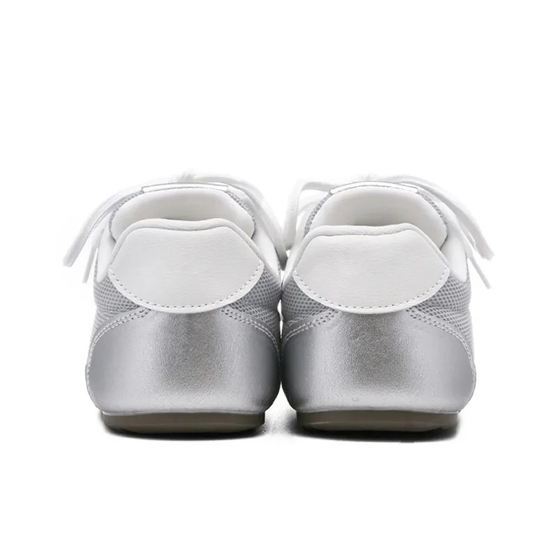 Ordifen Low Top Skateboard Shoes Women's Gray Silver-3