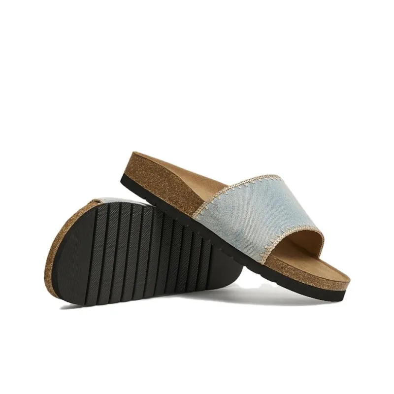 TATA Rubber Sole Cuffed Quiet Slide Slippers Women's-3