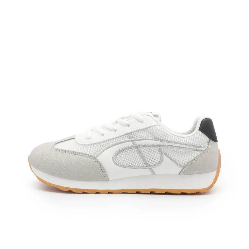 DEERWAY Abrasion Resistant Breathable Low Top Casual Shoes Women's White Gray-0
