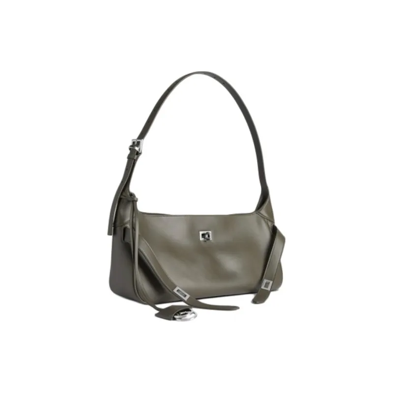 Balenciaga Bel Air Cow Leather Shoulder Bag Trumpets Women's Khaki Umber-1