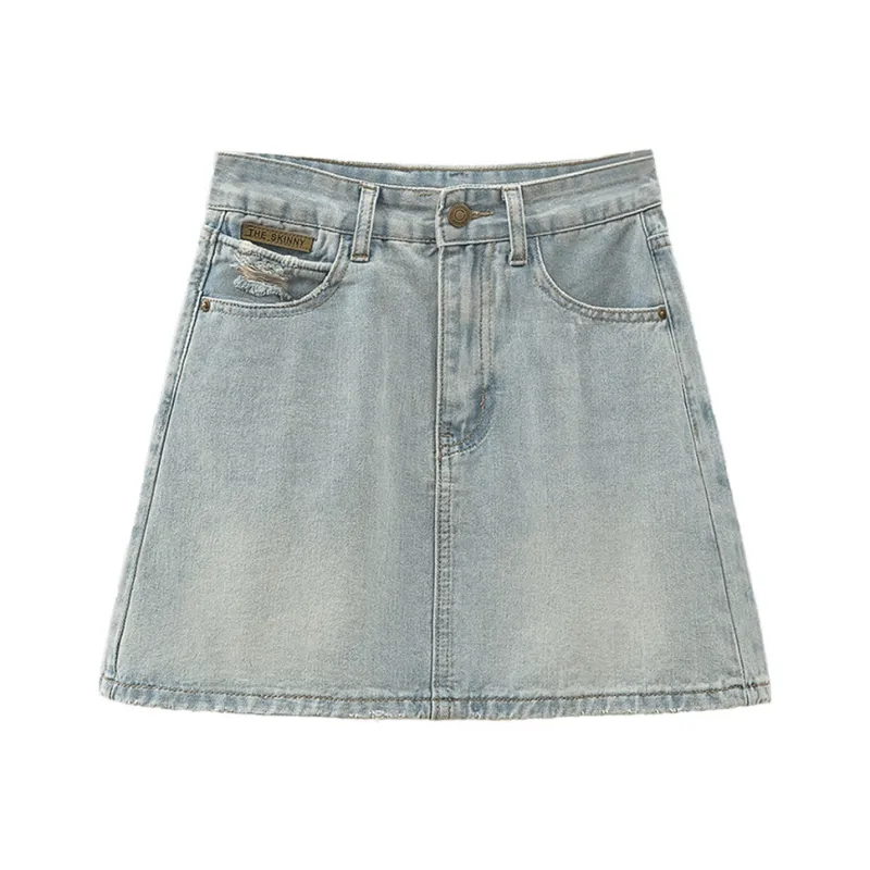 Cypress House Denim Short Skirts Women's Light Blue-1