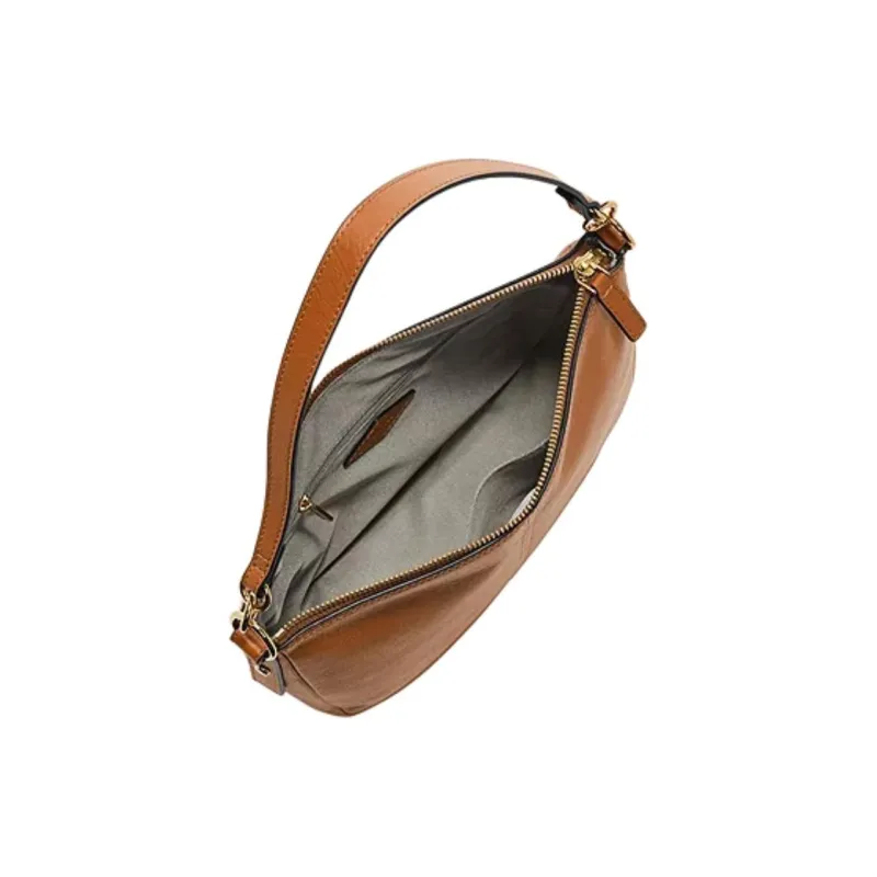 FOSSIL Leather Shoulder Bag, Crossbody Bag, Handbag Women's Light Brown-2