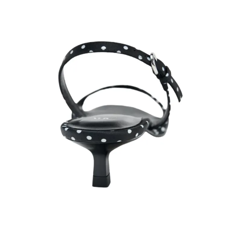 ZARA One Strap Sandals 4cm Women's Black-4