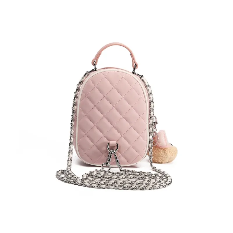 MISS GAIL Synthetic Leather Carry Backpack Women's Pink-1