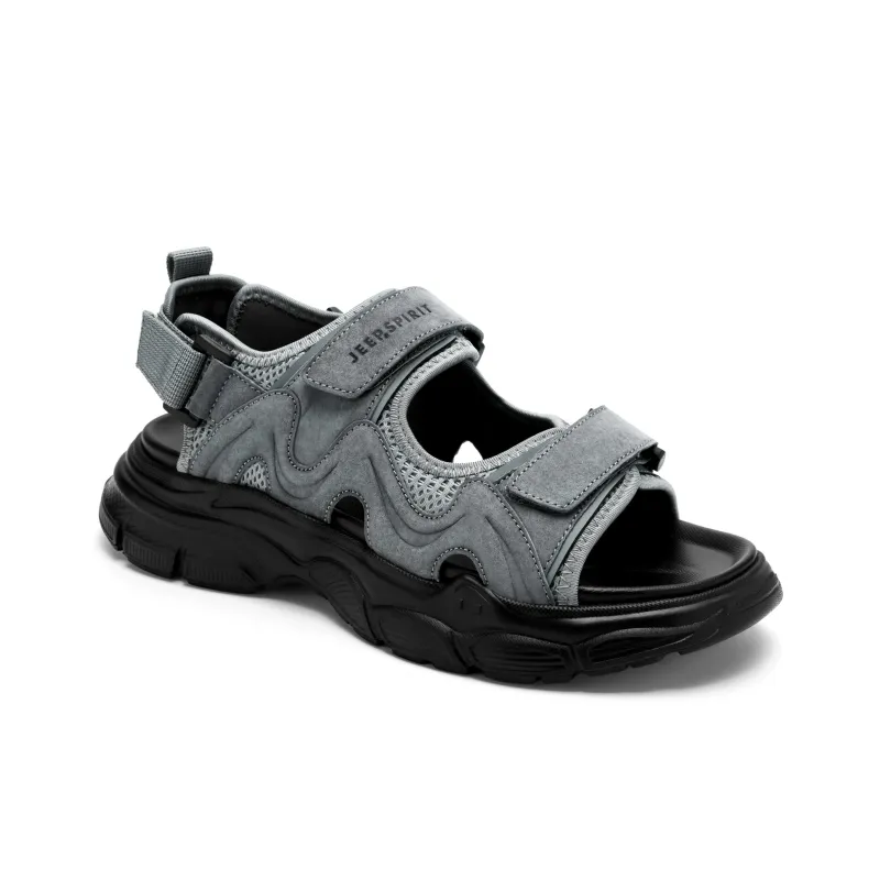 JEEP SPIRIT Beach Sandals Men's Gray-3
