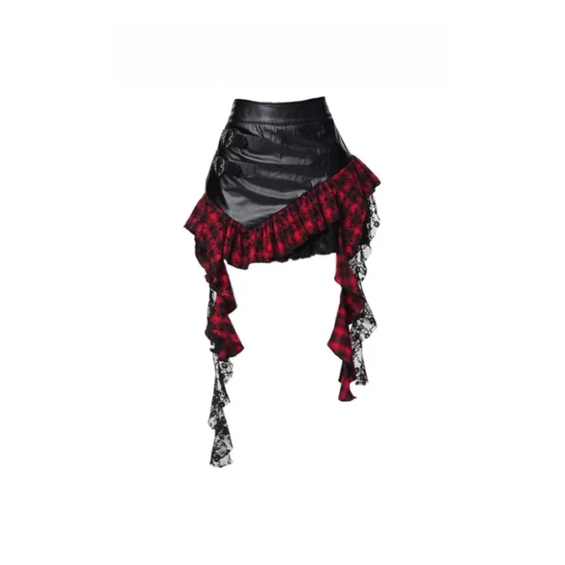 Gentle Welcome Leather Short Skirts Women's-0