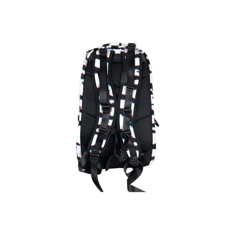 Indispensable Polyester Backpack Unisex Black White Zebra-2