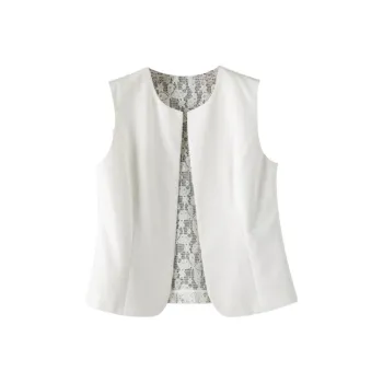 Late White Vests Women's Ecru