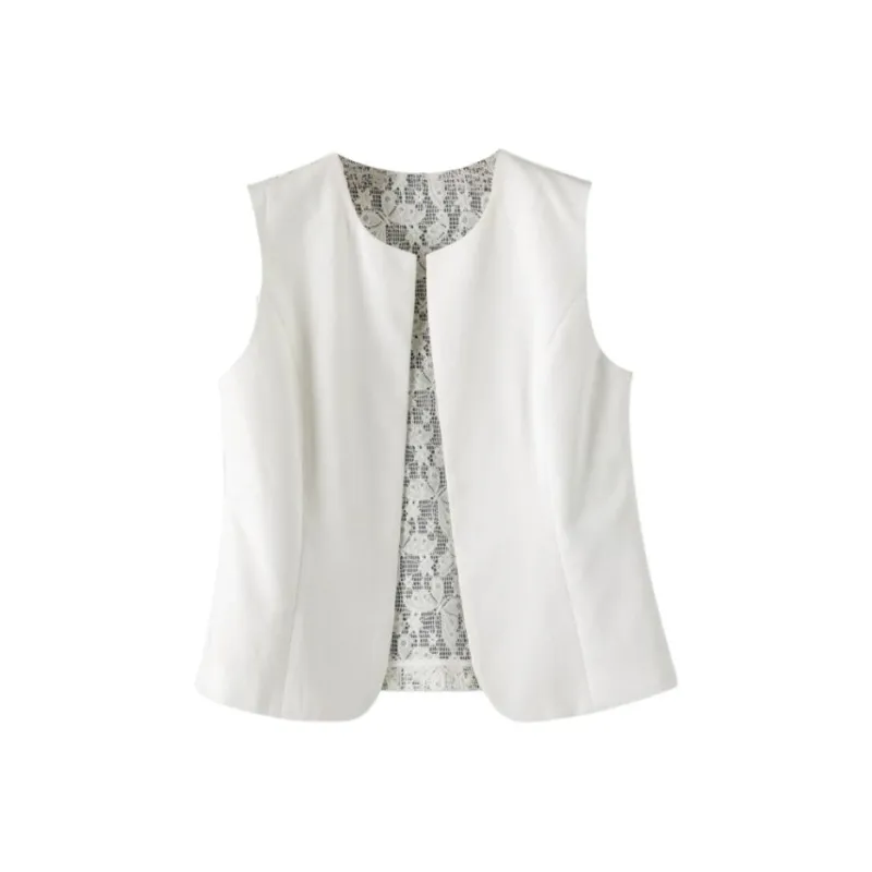 Late White Vests Women's Ecru-0