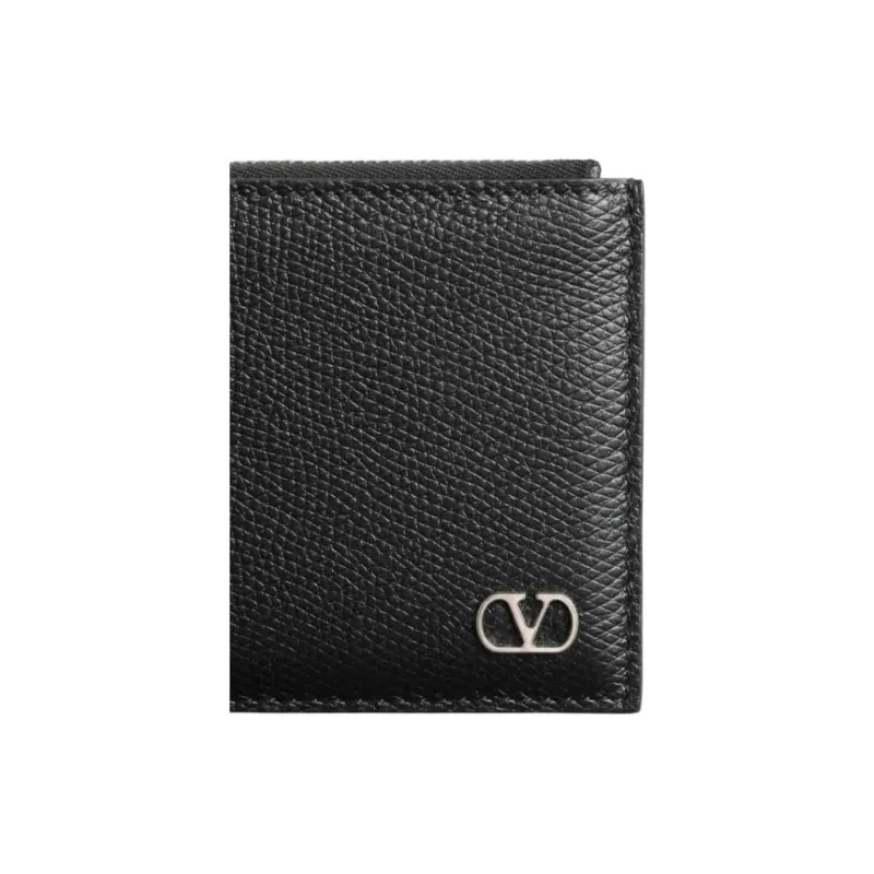 Valentino VLogo Signature Calfskin Wallet Men's Black-3