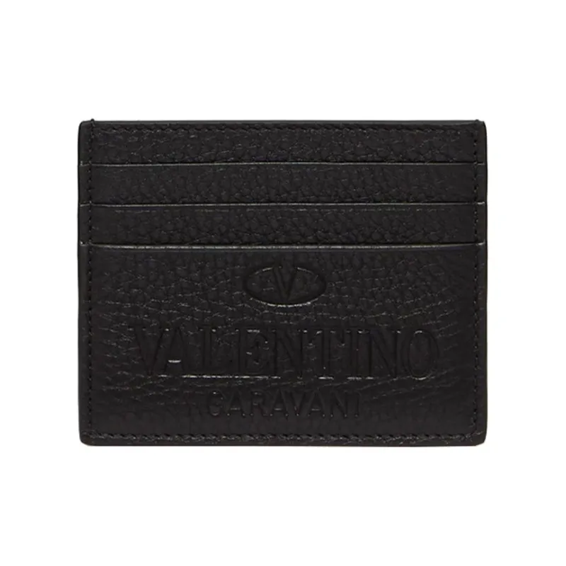 Valentino Cow Leather Card Holder Men's Black-0