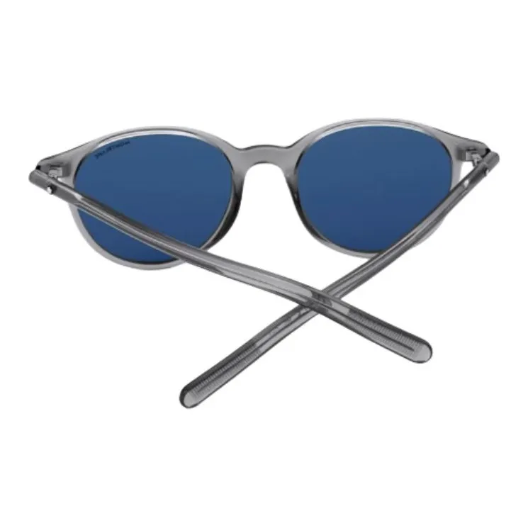 MONTBLANC Plate Frame Round Sunglasses Men's Gray-2
