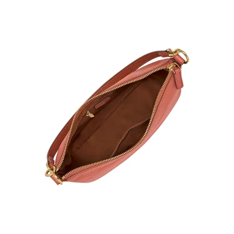FOSSIL Leather Crossbody Handbag Women's Pink-2