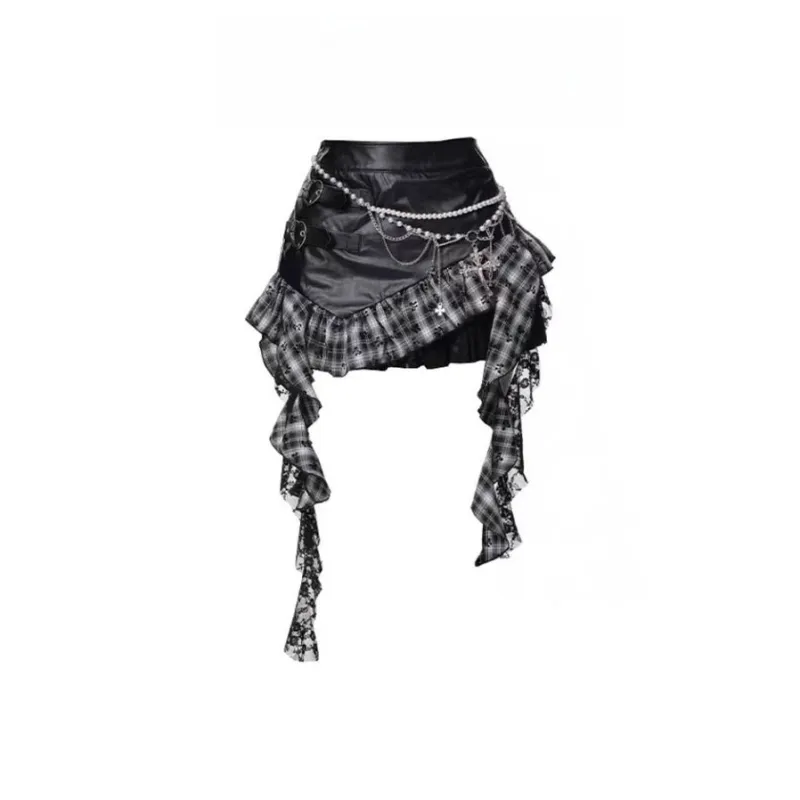 Gentle Welcome Leather Short Skirts Women's-1