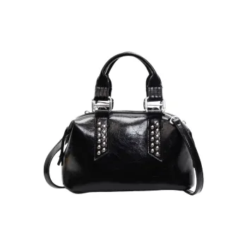 TOUTSEUL YOLO PU Boston Bag Handbag Women's Black/Coffee/Burgundy