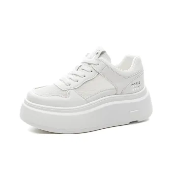 PLO CART Abrasion Resistant, Lightweight, And Breathable Low Top Skateboard Shoes Women's White