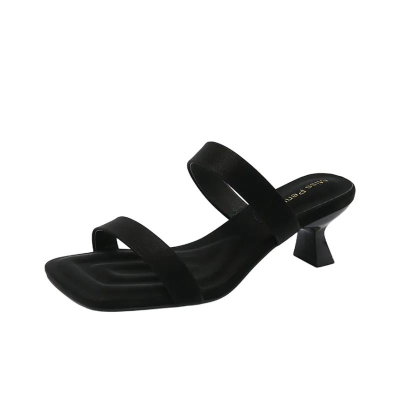 AJPAP Slide Slippers Women's Black Ecru Rose Gold-0