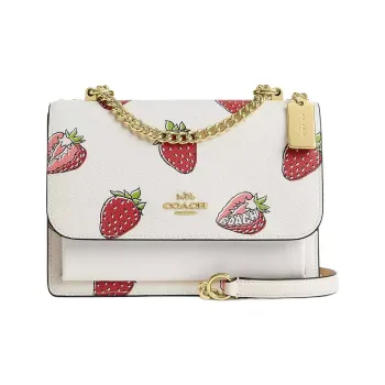 COACH Klare Coated Canvas With Leather Shoulder Bag Trumpets Women's Gold & Chalk Multicolor