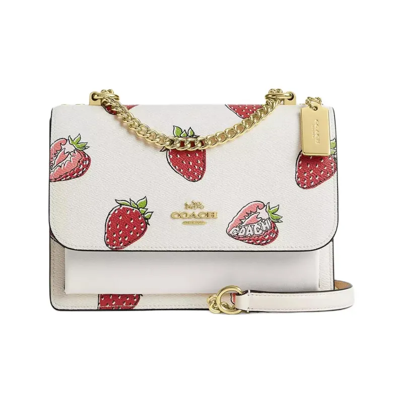 COACH Klare Coated Canvas With Leather Shoulder Bag Trumpets Women's Gold & Chalk Multicolor-0