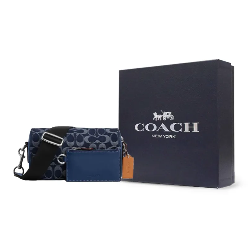 COACH AXEL Fabric Crossbody Bag Small Size Men's Ning Blue-7