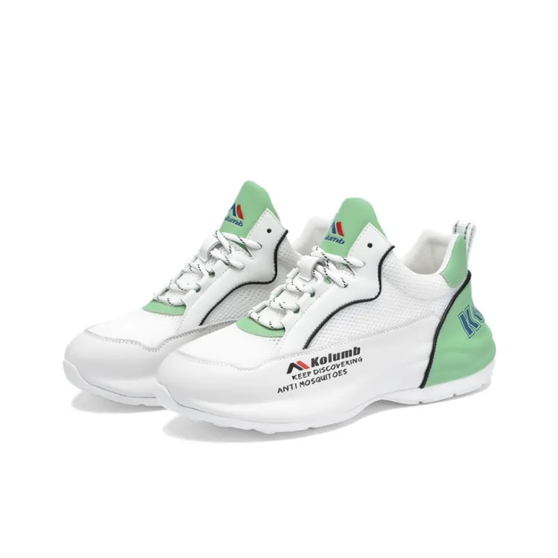 Kolumb Abrasion Resistant, Breathable, Lightweight Low Top Casual Shoes Women's White Light Green-1