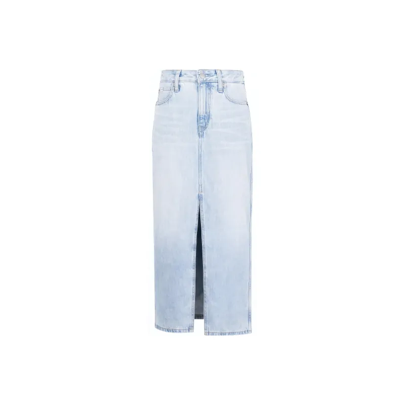 CALVIN KLEIN SS24 Series Denim Long Skirt Women's Denim Light Blue-0