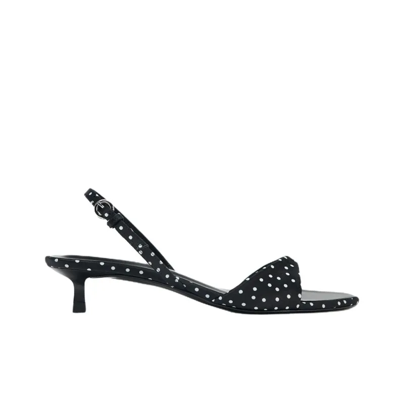 ZARA One Strap Sandals 4cm Women's Black-1