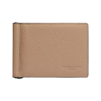 COACH Leather Wallet Mini Women's Vintage Nickel & Taupe