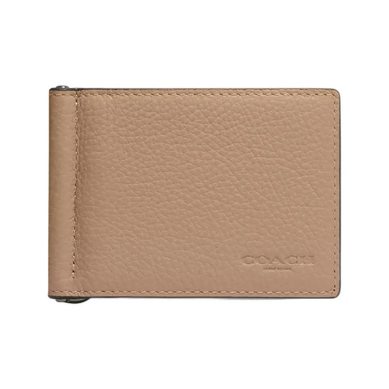 COACH Leather Wallet Mini Women's Vintage Nickel & Taupe-0