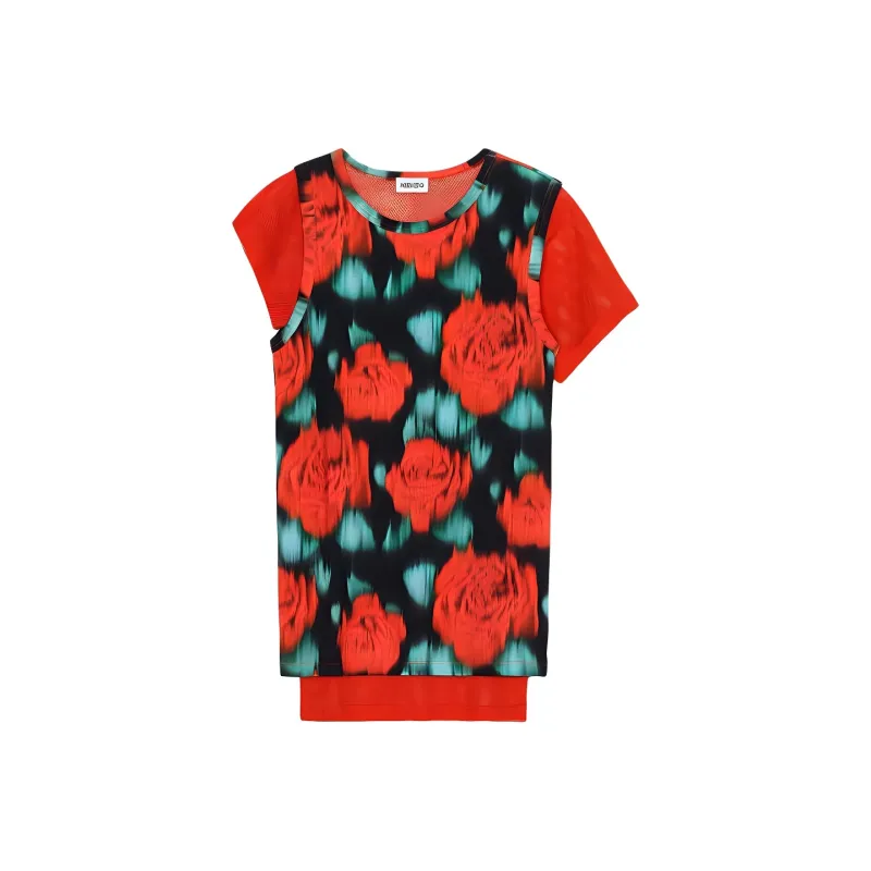 KENZO Floral Printed T Shirt Dress-0