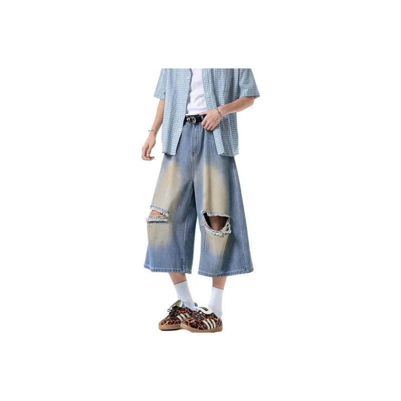 NOAHGIGI Denim Shorts Unisex Blue-2