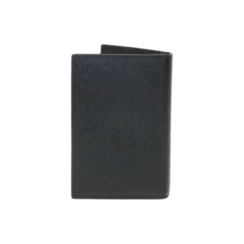 PRADA Leather Card Holder Unisex Black-2