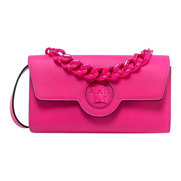 VERSACE Leather Portable Crossbody Bag Shoulder Bag Women's Pink-0