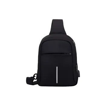 H YXIANG Polyester Sling Bag Regular Men's Black