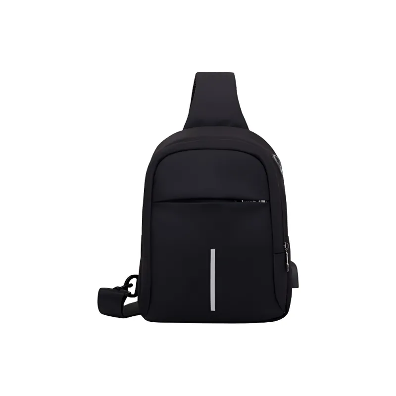 H YXIANG Polyester Sling Bag Regular Men's Black-0
